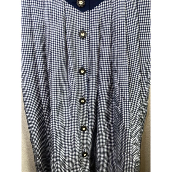 Vintage Women’s German Trachten Cottage Octoberfest Front Button Dress Plaid 38 - Picture 10 of 15